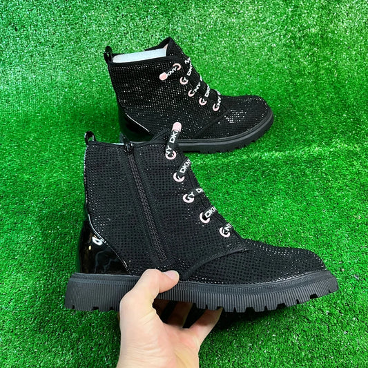 New DKNY Ava Stone Moto boots size 6 youth equals size 8 women's NEW